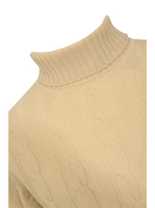 Maglione a trecce in lana geelong Ecru DANIELE FIESOLI | DF 00760001